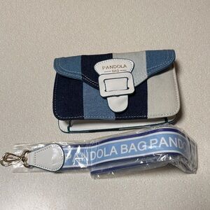 Pandola Blue/White Jean Crossbody Bag